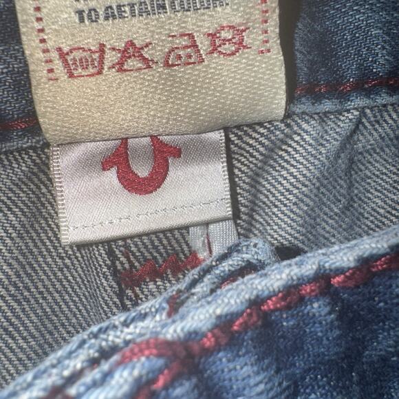 Vintage Mens Red Stitched Joey Super T True Religion Jeans Size 38x31 - Picture 8 of 8